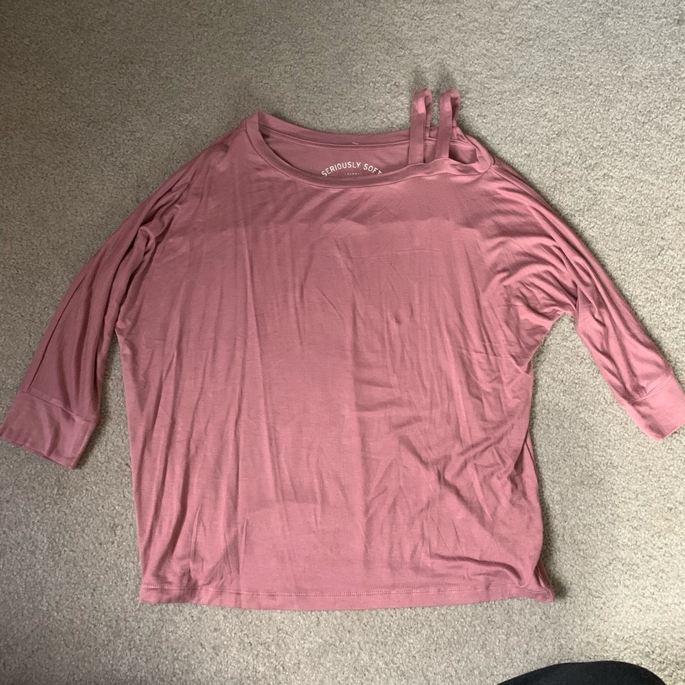 Pink quarter sleeve shirt